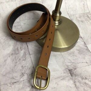 Levi's Brown Leather Belt with Gold Buckle